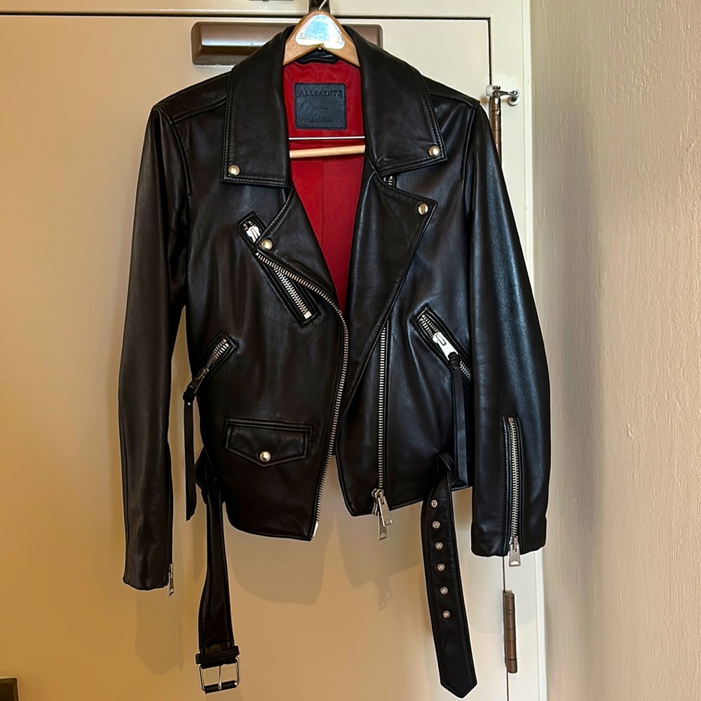 AllSaints Leather Jacket (oversized fit) Size Small